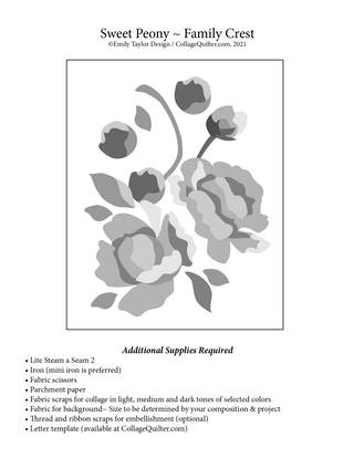 Sweet Peony Family Crest Downloadable Pattern