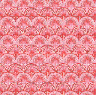 Fan Palm in Scallop Red/Pink