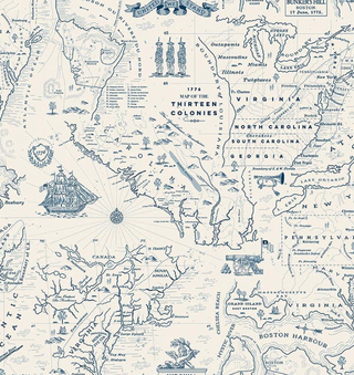 Independence Cream Colonial Map