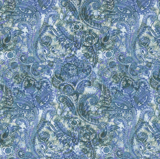 Green Blue Layer Floral Paisley
