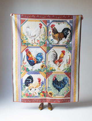 Petit Rouge Roosters Complete Quilt Kit