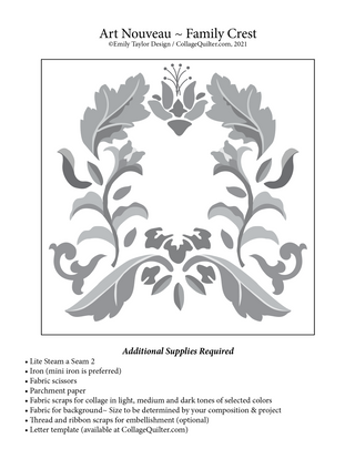 Art Nouveau Family Crest Downloadable Pattern