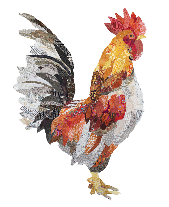Rooster Edge Pattern Petit Rouge Rooster Downloadable Pattern – Collage Quilter
