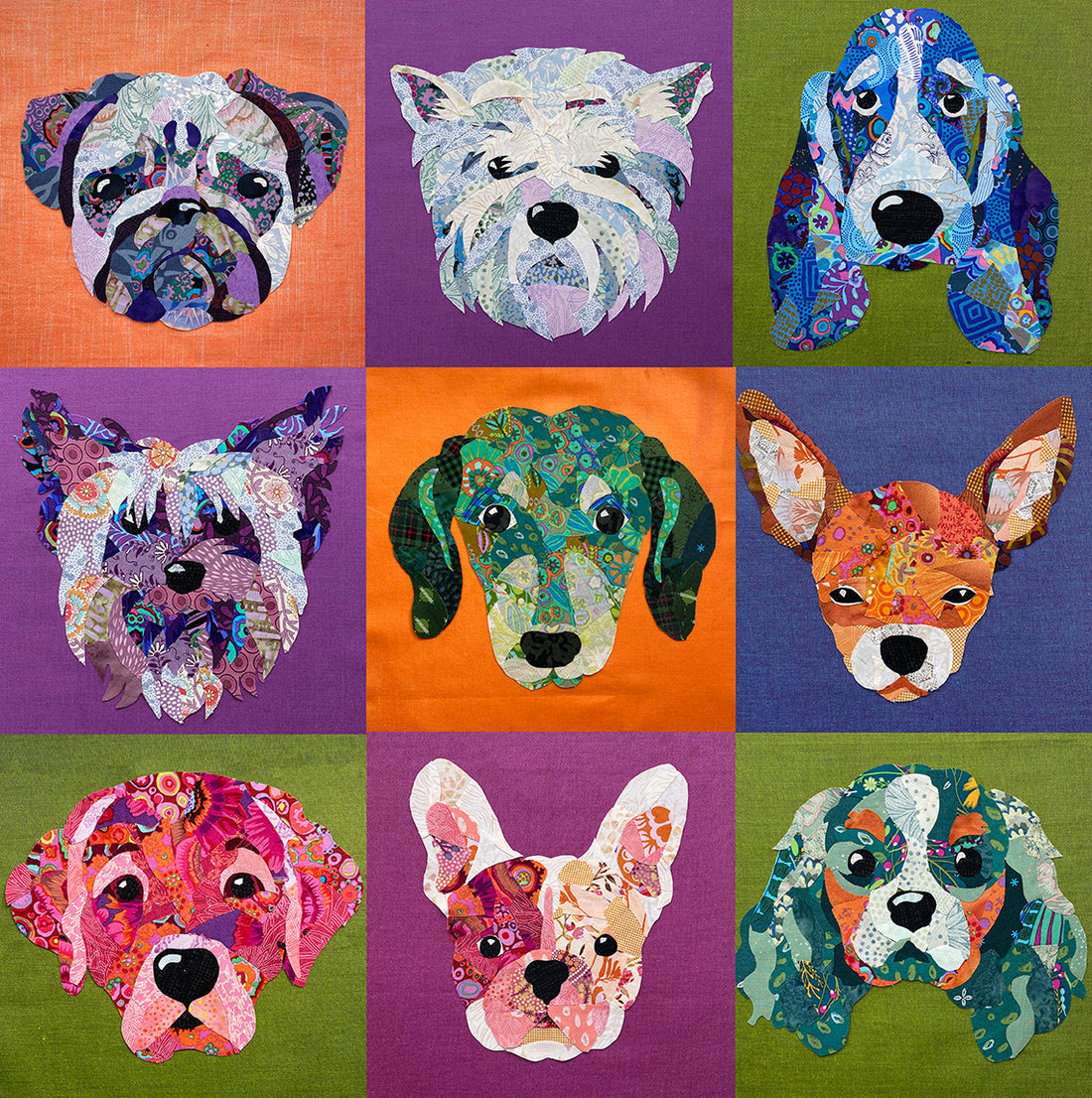 Pop Art Pups Downloadable Pattern – Collage Quilter